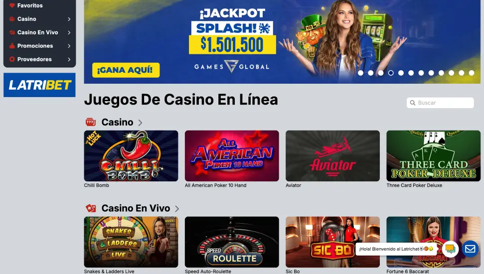 Juega en el casino online Latribet