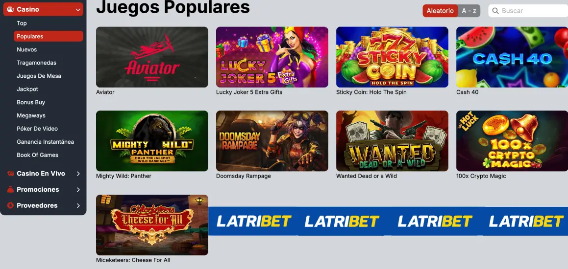 Los mejores juegos del casino online Latribet